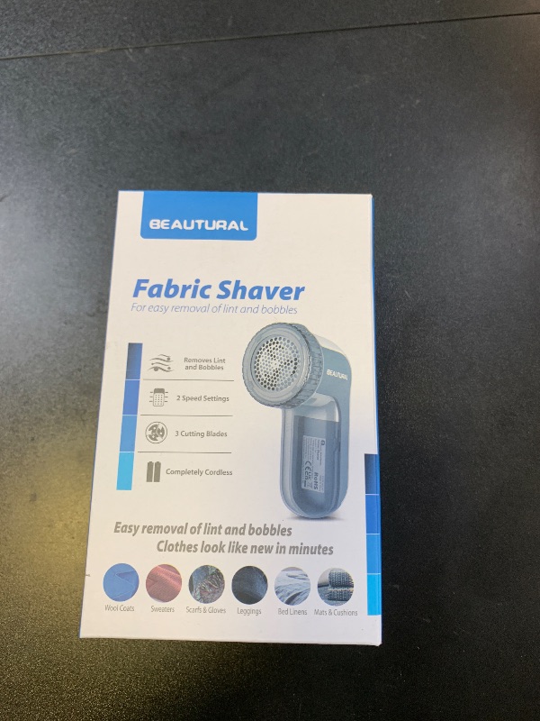 Photo 1 of BEAUTURAL Fabric Shaver and Lint Remover, Sweater Defuzzer with 2-Speeds, 2 Replaceable Stainless Steel Blades, Battery Operated, Remove Clothes Fuzz, Lint Balls, Pills, Bobbles Gray