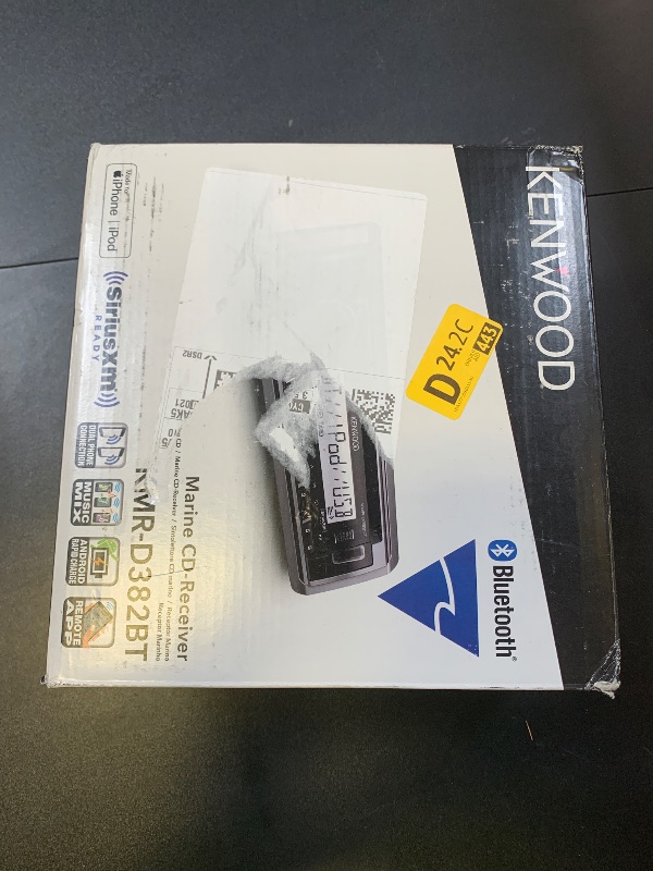 Photo 1 of KENWOOD KMR-D382BT (50W x 4Ch) Single Din Car/Marine Stereo Head Unit with Bluetooth, Hands-Free Calling, CD Player, USB, AM/FM Radio, SiriusXM Ready, All-Weather in-Dash Boat & Car Audio Receiver