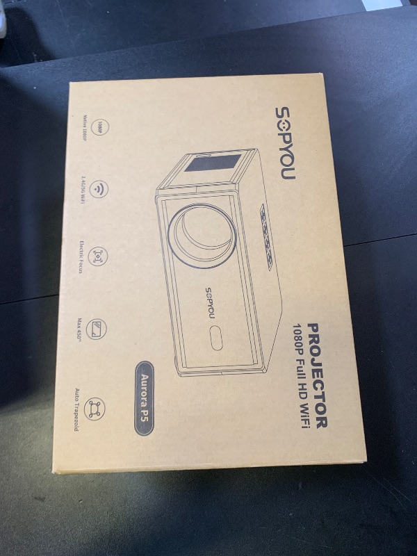 Photo 1 of [Electric Focus/Auto Keystone] Projector with WiFi and Bluetooth, Native 1080P 4K Support Outdoor Movie Projectors Max 450" Display, SOPYOU Home Theater Projector for iOS/Android/TV Stick