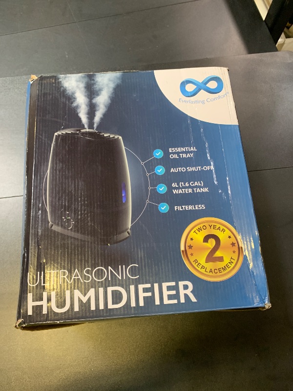 Photo 1 of Everlasting Comfort Cool Mist Humidifiers for Bedroom 6L - Humidifier Large Room No-Filter, Quiet Air Humidifier for Plants, Allergies, Dry Skin, Congestion, 50 Hr Run Time, Easy Clean