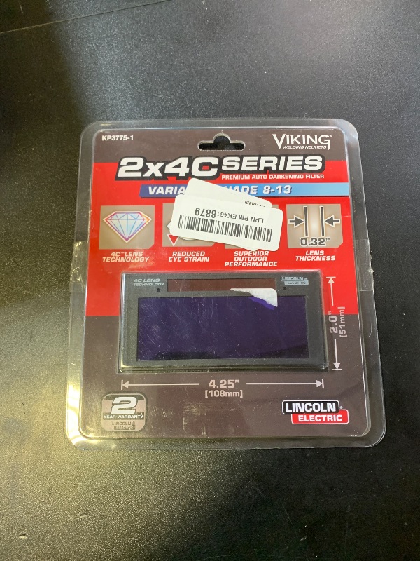 Photo 1 of LINCOLN ELECTRIC 2x4 C-Series Auto-Darkening Welding Lens Variable Shade 8-13 KP3775-1
