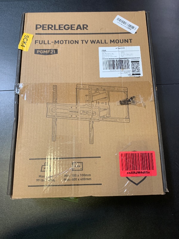 Photo 1 of Perlegear Full Motion TV Mount for 32-65 Inch TVs up to 99 lbs, Max VESA 400x400mm, Fits 16”/12” Wood Studs, Height Adjustable Pre-Assembled TV Wall Mount, Tool-Free Tilt, Swivel & Extension, PGMF21