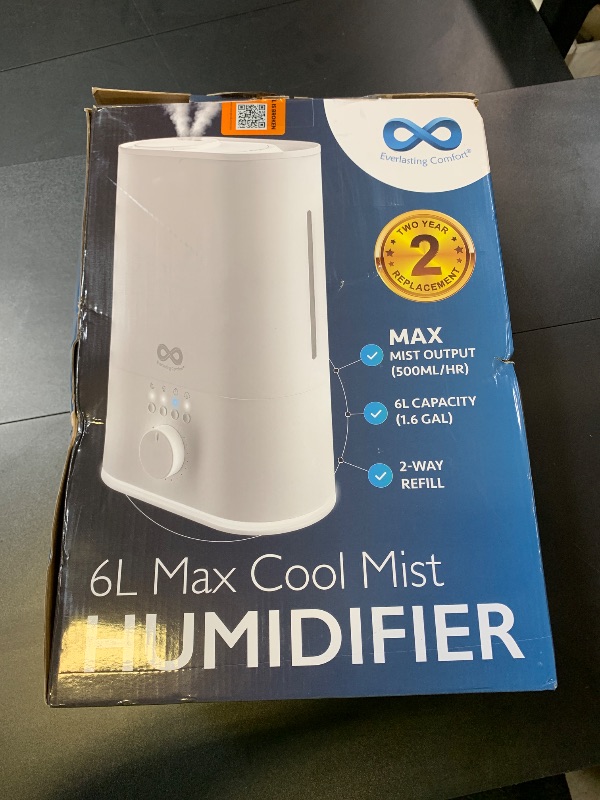 Photo 1 of Upgraded Quiet Humidifier Large Room – Extended Run Time, Top Fill Humidifiers for Bedroom, Easy to Clean, Aromatherapy Compatible by Everlasting Comfort