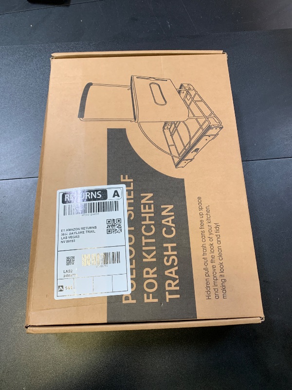 Photo 1 of Pull Out Trash Can Under Cabinet with Garbage Bag Holder?Heavy Duty Under Sink Garbage Can Pull Out Kit-Up to 125 lb?Fit for 7–13 Gallon Cans ?Chrome (Trash Can Not Included)