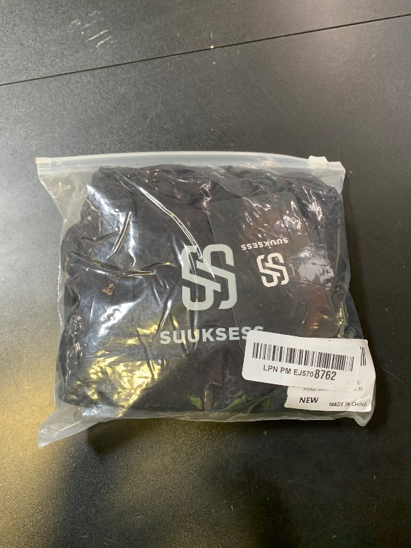 Photo 1 of SUUKSESS Women Double Lined Fitted Basic Tee Shirts Crew Neck Long Sleeve Going Out Crop Tops (Jet Black, L)