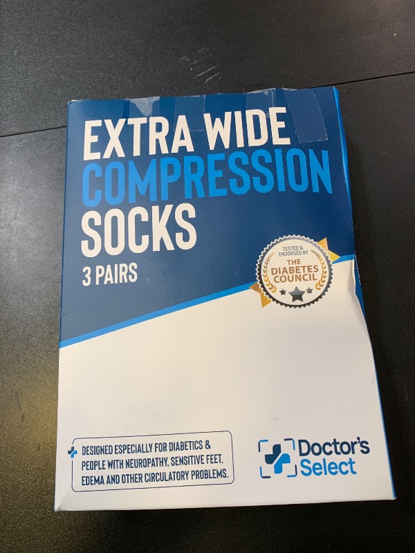 Photo 1 of Doctor's Select 3 Pairs Plus Size Compression Socks Wide Calf - Up to 6XL | 20-30 mmHg Compression Socks for Women Wide Calf | Extra Wide Calf Compression Socks Women | Black
