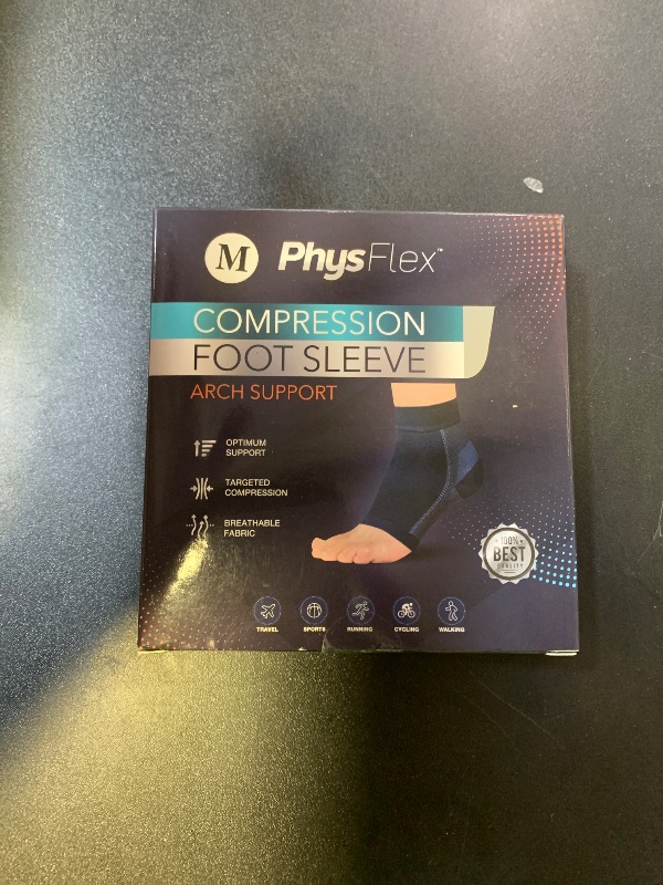 Photo 1 of PhysFlex Compression Socks for Plantar Fasciitis, Achilles Tendonitis Relief - (1 Pair) Ankle Compression Sleeve for Heel Spurs, Foot Swelling & Fatigue - Arch Support Brace for Everyday Use