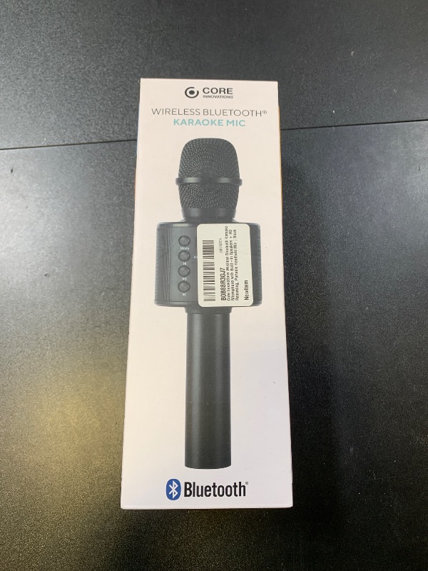 Photo 1 of Core Innovations Wireless Bluetooth Karaoke Microphone with Built-in Speakers + HD Recording, Portable Handheld Mic | Black