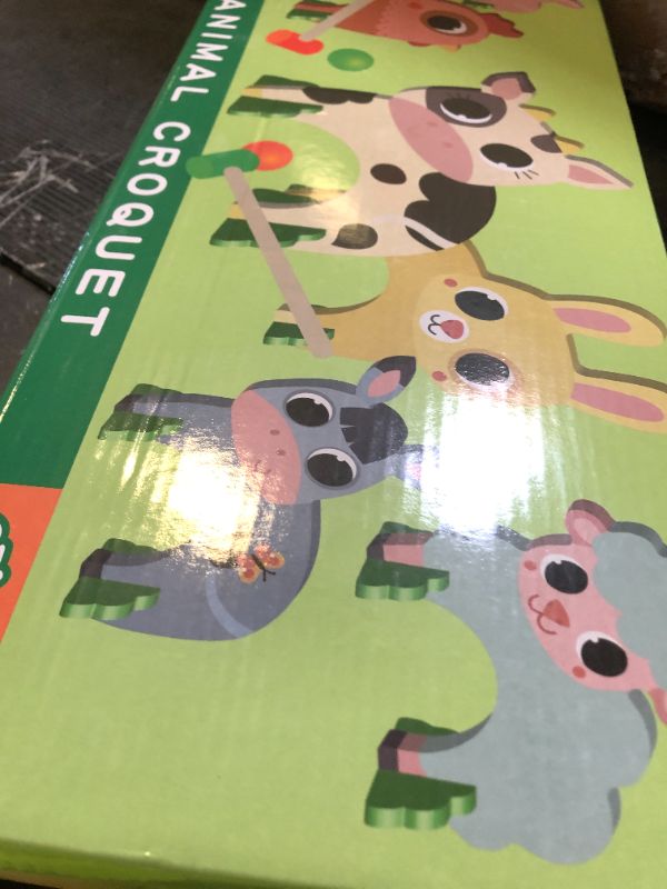 Photo 1 of TOYANDONA Kids Croquet Set, Cartoon Wooden Animal Croquet Set Funny Lawn Games for Boys Girls