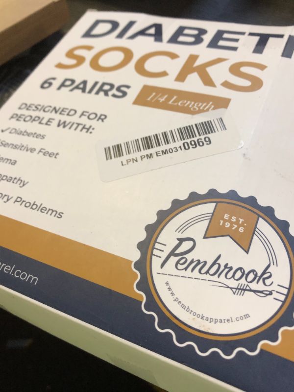 Photo 1 of Pembrook Black Diabetic Socks for Men & Women | 6 Pairs | Ankle Wide Stretch Top Mens Diabetic Socks for Men 9-12 | Moisture Wicking | Neuropathy