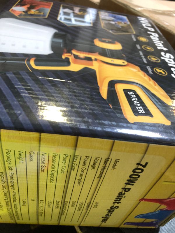 Photo 1 of VONFORN Paint Sprayer, 700W HVLP Spray Gun with Cleaning & Blowing Joints, 4 Nozzles and 3 Patterns, Easy to Clean, for Furniture, Cabinets, Fence, Walls, Door, Garden Chairs etc. VF803