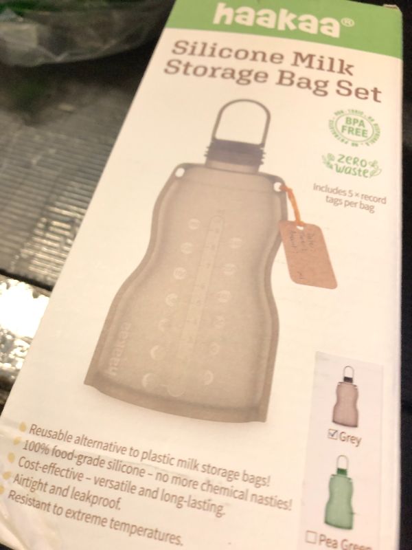 Photo 1 of haakaa Silicone Breast Milk Storage Bag 9 oz- Reusable Milk Collector Freezer Bag for Breastfeeding Mom - Baby Food Storing Yummy Pouch - Breast Pump Bag -Leakproof - 5 Count