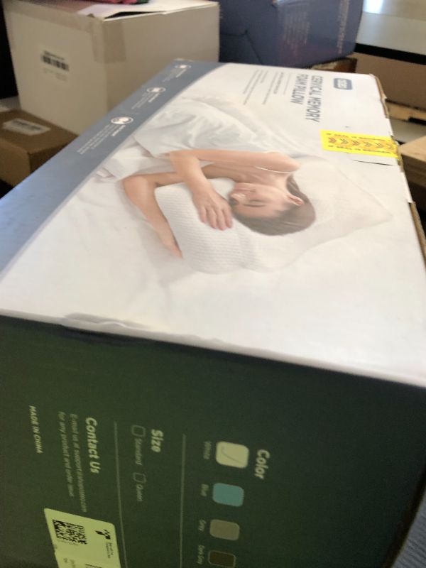 Photo 1 of Osteo Cervical Pillow for Neck Pain Relief, Hollow Design Odorless Memory Foam Pillows with Cooling Case, Adjustable Orthopedic Bed Pillow for Sleeping, Support for Side Back Sleepers