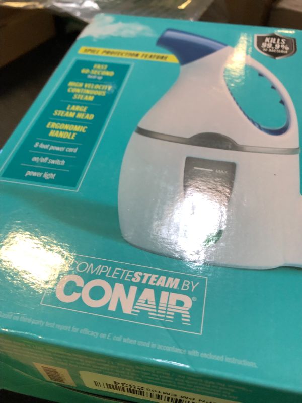 Photo 1 of Conair Complete Steam Hand Held Fabric Steamer, 1100W, White/Blue