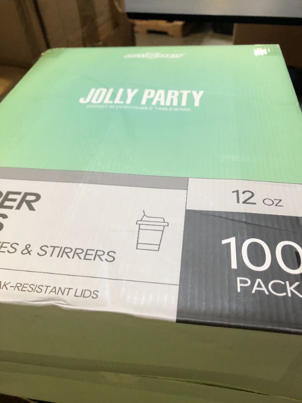 Photo 1 of [100 Pack] 12 oz Paper Coffee Cups, Disposable Paper Coffee Cup with Lids, Sleeves, and Stirrers, Hot/Cold Beverage Drinking Cup for Water, Juice or Tea, Suitable for Home, Shops and Cafes