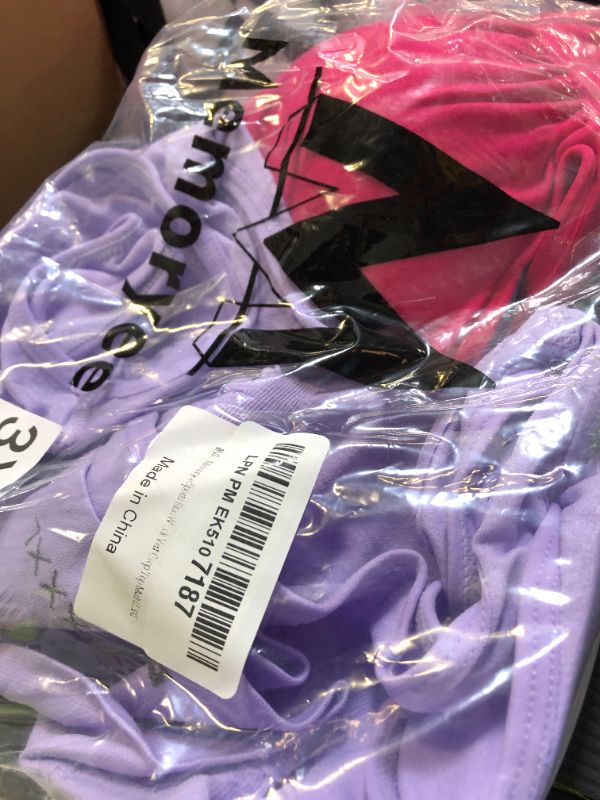 Photo 1 of Memoryee Sports Bras Women 3 Pack Set Plus Size for Large Breasts Non Wired Inserts Padded Push Up Multipack Vest Crop Top Multi2 3XL