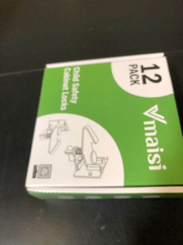 Photo 1 of 12 Pack Cabinet Locks Child Safety Latches - Vmaisi Baby Proofing Cabinets Drawer Lock with Adhesive Easy Installation - No Drilling or Extra Screws (White)