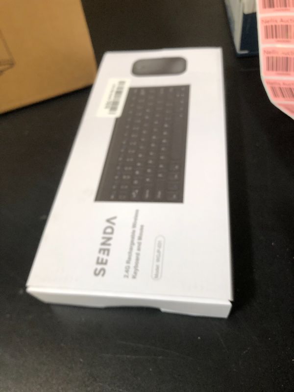 Photo 1 of Rechargeable Wireless Keyboard Mouse Combo, Seenda Ultra Slim Small Compact Keyboard and Mouse with Long Battery Life for Windows Laptop Computer, Black