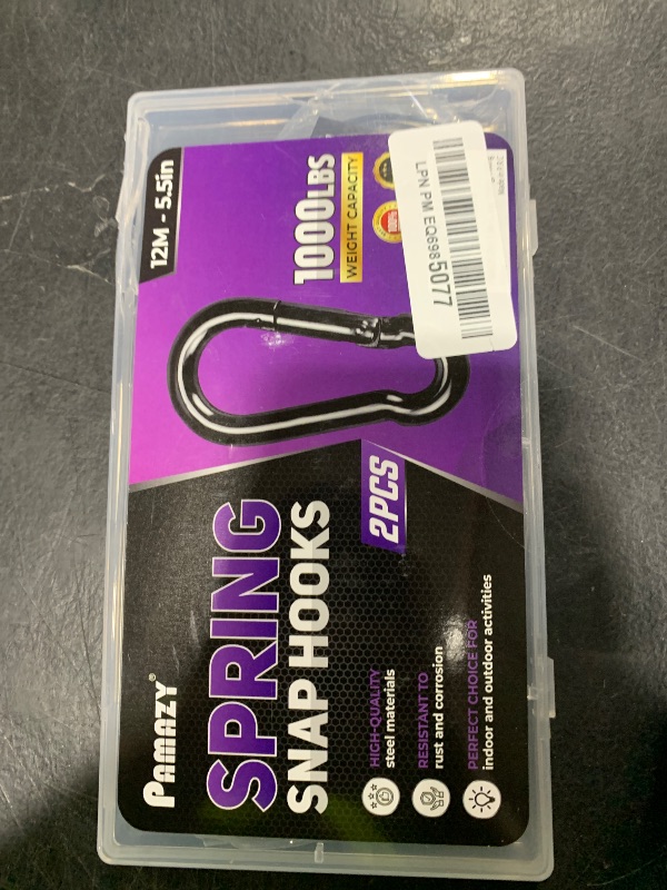 Photo 1 of PAMAZY 2Pcs 5.5In Spring Snap Hooks 1000LBS Capacity, Utility Hook Clip, Heavy Duty Rope Connector, Quick Link Snap Hooks for Indoor & Outdoor, Hanging, Camping, Fishing