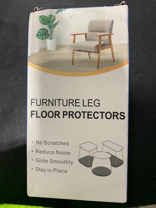 Photo 1 of 24 Pcs Chair Leg Floor Protectors Square, Silicone Felt Furniture Leg Pads Caps Covers for Hardwood Floors (Fit:1-1/16" to 1-5/8")
