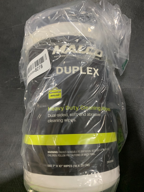 Photo 1 of Malco Duplex Heavy Duty Cleaning Wipes for Home and Auto - Dual Sided Textured, Wet Wipe/Removes Grease, Tar, Paint, Oil, Dirt/No Residue/Safe for Hands/Made in USA (130 Wipes)