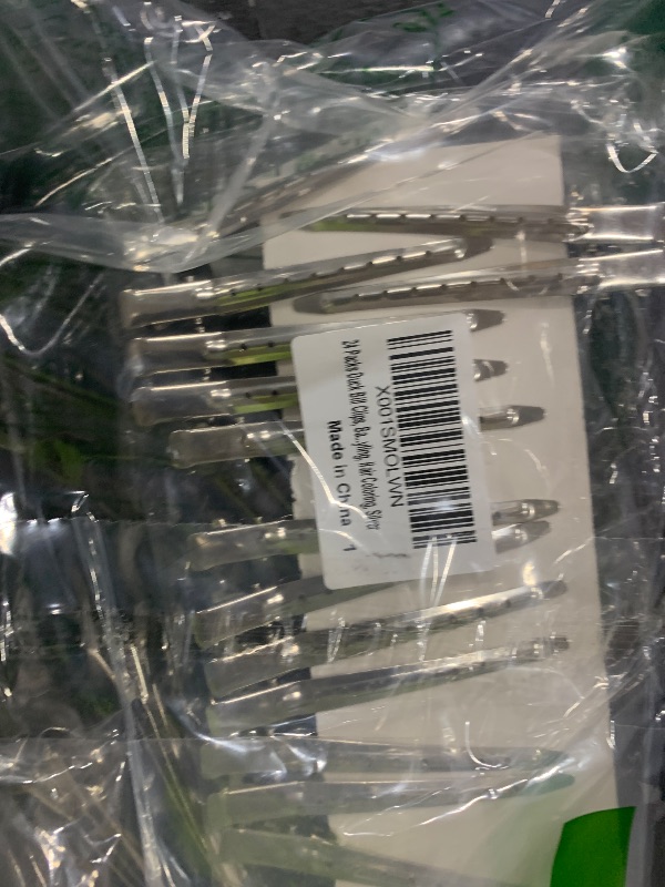 Photo 1 of 24 Packs Duck Bill Clips, Bantoye 3.5 Inches Rustproof Metal Alligator Curl Clips with Holes for Hair Styling, Hair Coloring, Silver