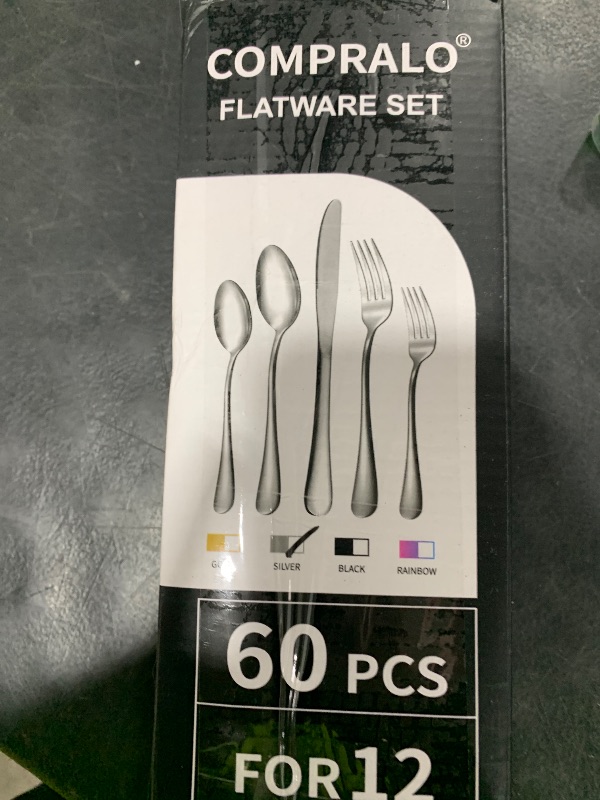 Photo 1 of 60 Piece Silverware Set for 12, Stainless Steel Flatware Set Tableware Set Inculde Forks Knives Spoons, Mirror Polished Cutlery Set for Home Kitchen and Restaurant Party, Dishwasher Safe