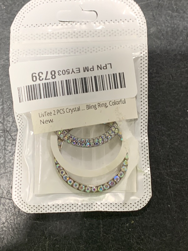 Photo 1 of LivTee 2 PCS Crystal Combinatorial Rhinestone Car Engine Start Decoration Ring, Push to Start Button Cover Sticker, Bling Car Interior Accessories for Women, Automotive Decals, Colorful