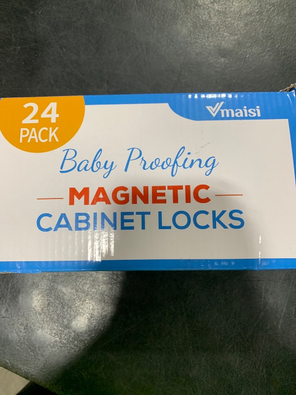 Photo 1 of Vmaisi Adhesive Magnetic Locks for Cabinets & Drawers (24 Pack and 4 Keys + Cradle)