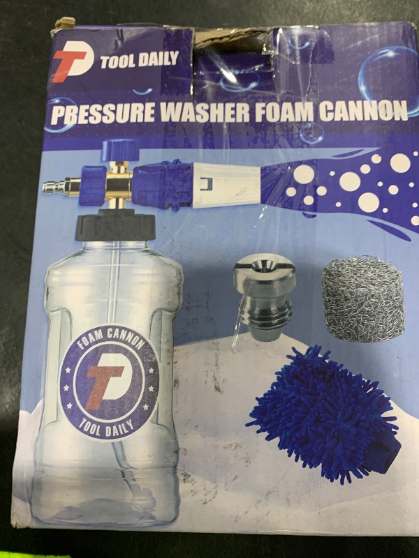 Photo 1 of Tool Daily Foam Cannon for Pressure Washer, Adjustable Foam Blaster, Snow Foam Lance with M22 and 1/4 Inch Quick Connect, Additional Orifice Nozzle 1.1mm, 1.5 Liter