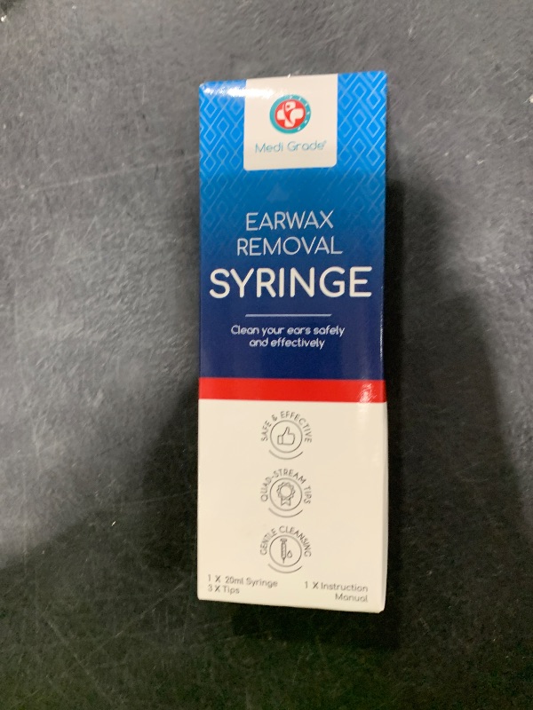 Photo 1 of Medi Grade Ear Syringe Ear Wax Removal with 3 Quad-stream Tips - Water Irrigation Ear Cleaner Ear Wax Remover for Improved Hearing Clarity and Aural Hygiene - Ear Syringe Kit Earwax Remover Tool