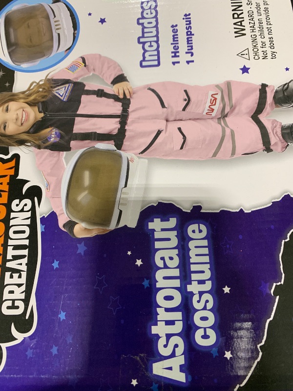Photo 1 of Spooktacular Creations Pink Astronaut Costume with Helmet, Space Suit for Toddler with Movable Visor, Kids Astronaut Halloween Costume for Girls Cosplay, Party Favor Supplies (Medium, 8-10 yrs)