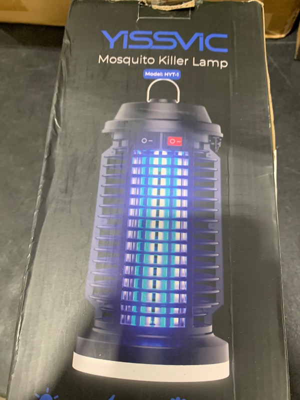 Photo 1 of YISSVIC Bug Zapper Outdoor Indoor Waterproof Electric Mosquito Lamp Fly Zapper Killer Effective 4200V Plug in for Home Patio Office Courtyard