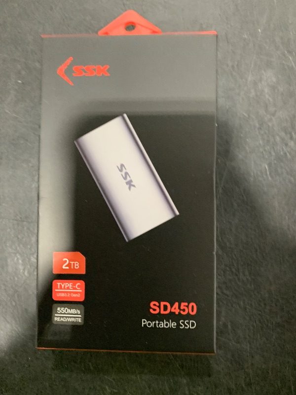 Photo 1 of SSK 2TB SSD External Hard Drive, Portable SSD Up to 550MB/s Fast Solid State Drives, External Drive USB 3.2 Gen2 SSD for iPhone 15/Pro, Windows, Mac, Android with LED Light, Trim, Smart Supported