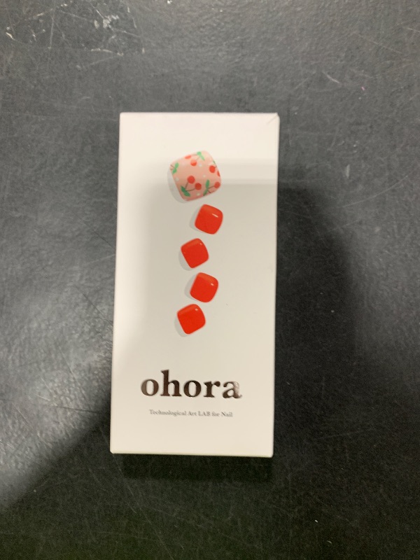 Photo 1 of ohora Semi Cured Gel Pedi Strips (P Cherry Crush) - Works with Any Nail Lamps, Salon-Quality, Long Lasting, Easy to Apply & Remove - Includes 2 Prep Pads, Nail File & Wooden Stick