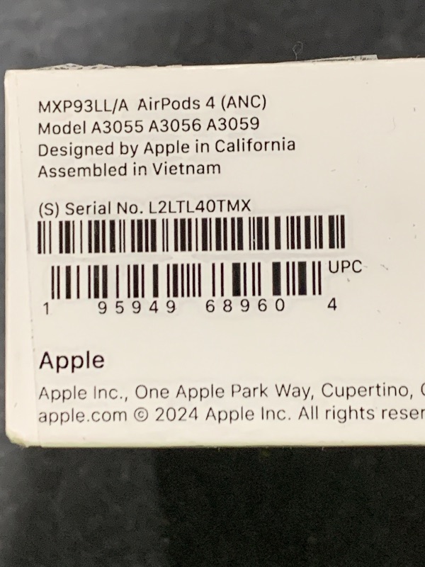 Photo 1 of Apple AirPods 4 Wireless Earbuds, Bluetooth Headphones, with Active Noise Cancellation, Adaptive Audio, Transparency Mode, Personalized Spatial Audio, USB-C Charging Case, Wireless Charging, H2 Chip