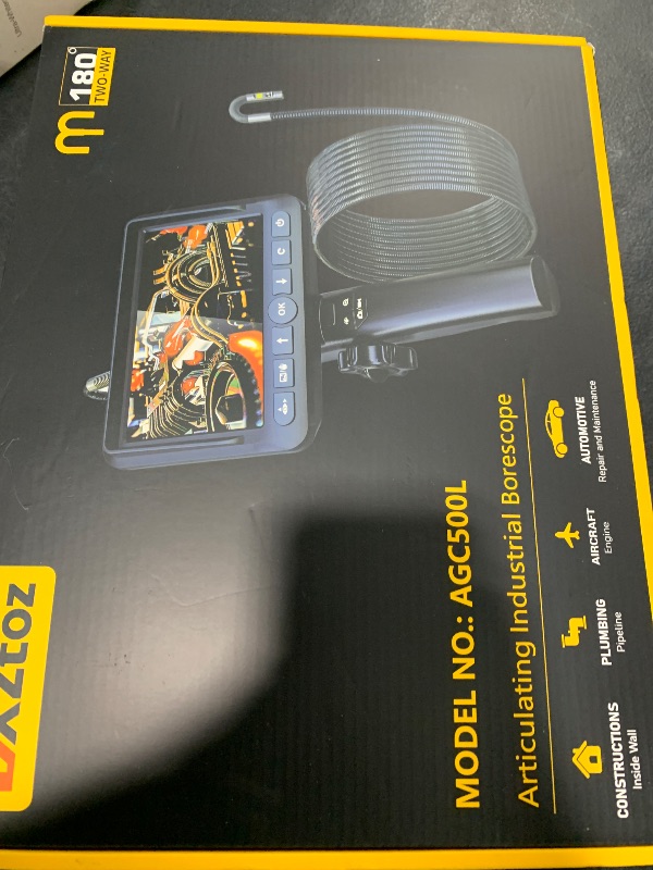 Photo 1 of DXZtoz Dual-Lens Articulating Borescope, Engine Endoscope with 0.33in Two-Way Articulated Snake Camera, 5'' Dual Screen, 1080P Inspection Camera with Light for Automotive Home Mechanics-5FT