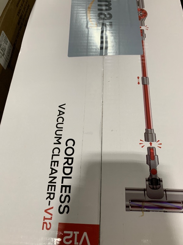 Photo 1 of Cordless Vacuum Cleaner Rechargeable with 2600mAh Detachable Battery, Powerful Vacuums with 2 Adjustable Modes, Lightweight Portable Stick Vacuum for Home (Wine Red)