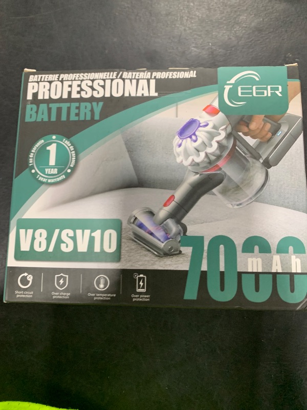 Photo 1 of EGR Upgraded 7000mAh V8 Battery Replacement Compatible with Dyson V8 Animal Battery Replacement V8 Absolute V8 Motorhead V8 Fluffy SV10 Carbon Fiber Vacuum Cleaner 2 Filters and 3 Screws Included
