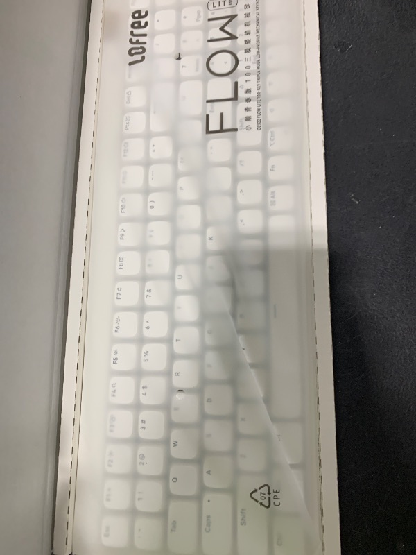 Photo 1 of Flow Lite 100 Keys Low Profile Mechanical Keyboard, Swappable Rechargeable Wireless Keyboard with 2.4G Receiver, Bluetooth and Wired Connection for Windows, Mac/Specter Linear Switches (Off-White)