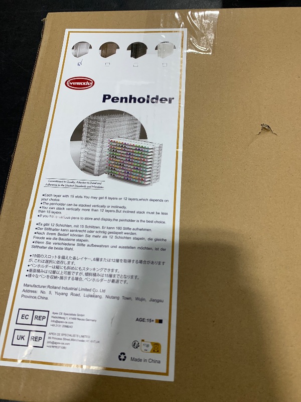 Photo 1 of Evemodel 12 Layers Universal Marker Storage Trays, Penholder Display for 180 Pens SN01C Pencil Organizer Holder for Desk (Clear-12 layers)