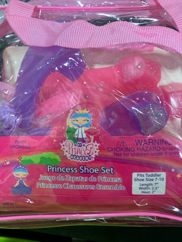 Photo 1 of Expressions Kids 3 Pack Dress Up Royalty Shoes with Heels Set in Carrying Bag - Fits Toddler Size 7-10 - Pink, Rose, Lilac Perfect Little Girl Toys Role Play Playset