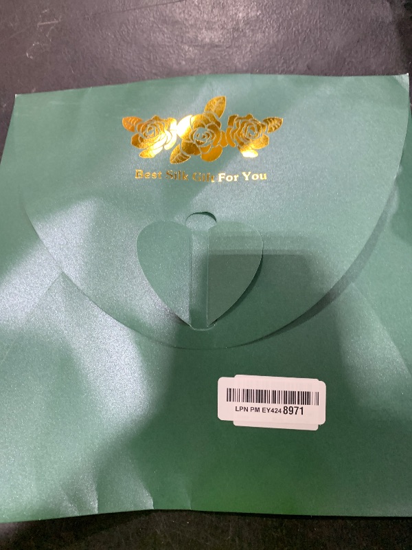 Photo 1 of WUZININGLE 100% Silk Neck Scarf 21"x21" Small Square Silk Hair Scarf for Women Green Bandana Leopard Print Headscarf with Gift Packed