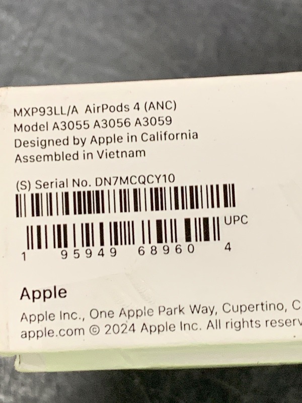 Photo 1 of Apple AirPods 4 Wireless Earbuds, Bluetooth Headphones, with Active Noise Cancellation, Adaptive Audio, Transparency Mode, Personalized Spatial Audio, USB-C Charging Case, Wireless Charging, H2 Chip