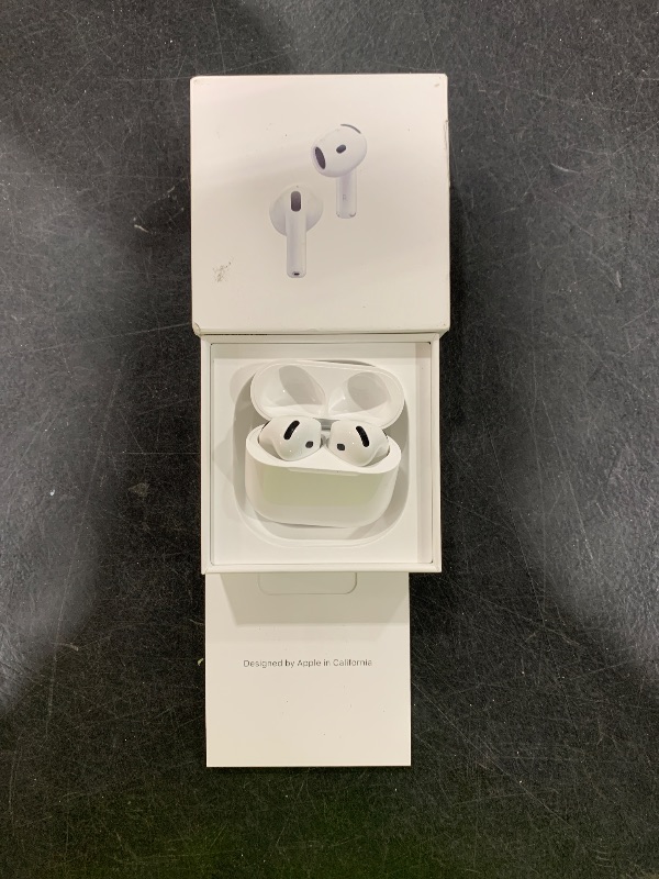 Photo 1 of Apple AirPods 4 Wireless Earbuds, Bluetooth Headphones, with Active Noise Cancellation, Adaptive Audio, Transparency Mode, Personalized Spatial Audio, USB-C Charging Case, Wireless Charging, H2 Chip