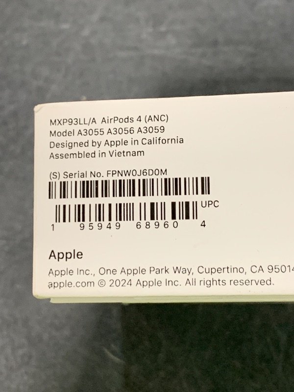 Photo 1 of Apple AirPods 4 Wireless Earbuds, Bluetooth Headphones, with Active Noise Cancellation, Adaptive Audio, Transparency Mode, Personalized Spatial Audio, USB-C Charging Case, Wireless Charging, H2 Chip