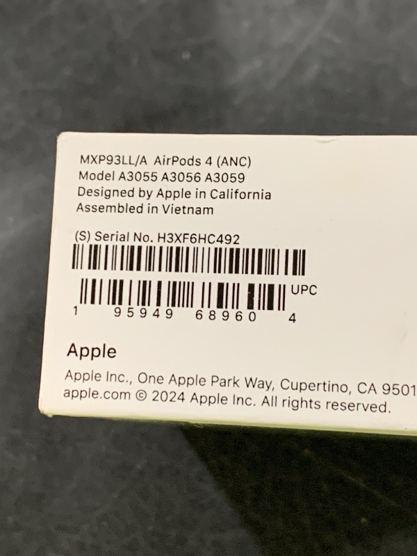 Photo 1 of Apple AirPods 4 Wireless Earbuds, Bluetooth Headphones, with Active Noise Cancellation, Adaptive Audio, Transparency Mode, Personalized Spatial Audio, USB-C Charging Case, Wireless Charging, H2 Chip