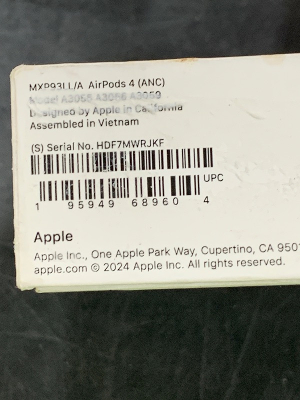 Photo 1 of Apple AirPods 4 Wireless Earbuds, Bluetooth Headphones, with Active Noise Cancellation, Adaptive Audio, Transparency Mode, Personalized Spatial Audio, USB-C Charging Case, Wireless Charging, H2 Chip