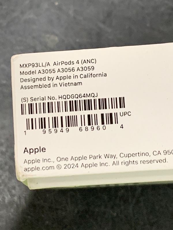 Photo 1 of Apple AirPods 4 Wireless Earbuds, Bluetooth Headphones, with Active Noise Cancellation, Adaptive Audio, Transparency Mode, Personalized Spatial Audio, USB-C Charging Case, Wireless Charging, H2 Chip