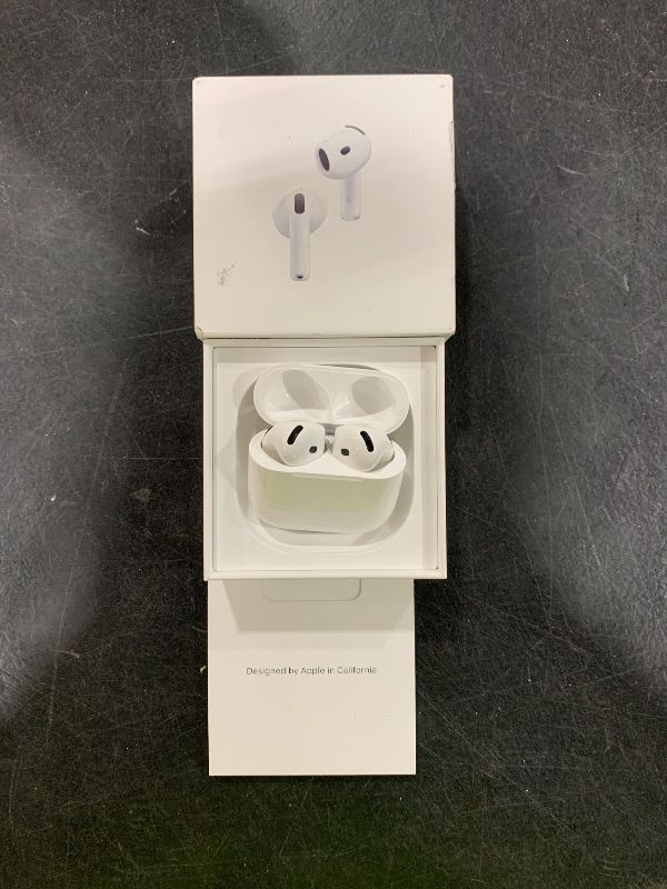 Photo 1 of Apple AirPods 4 Wireless Earbuds, Bluetooth Headphones, with Active Noise Cancellation, Adaptive Audio, Transparency Mode, Personalized Spatial Audio, USB-C Charging Case, Wireless Charging, H2 Chip
